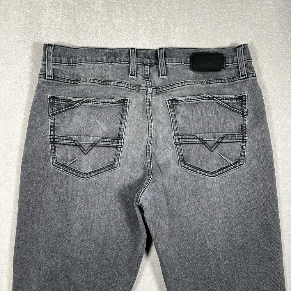 BKE Jake Jeans Mens 34x33 Straight Denim Gray Denim Stretch Medium Wash